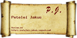 Petelei Jakus névjegykártya